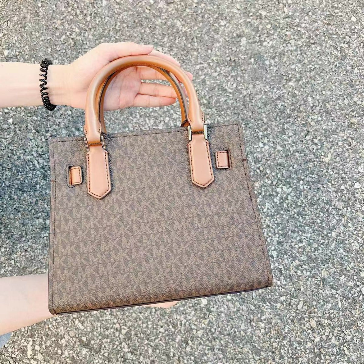 Michael Kors 35F1GHMS1B Hamilton Small Satchel In Brown Michael Kors 35F1GHMS1B Hamilton Small Satchel In Brown